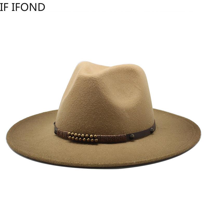 Wide Brim Hats Fashion Women Men Woolen Vintage Felt Fedora Hat Gradient Color Panama Trilby Jazz Caps, As pic
Wide Brim Hats Fashion Women Men Woolen Vintage Felt Fedora Hat Gradient Color Panama Trilby Jazz Caps, As pic