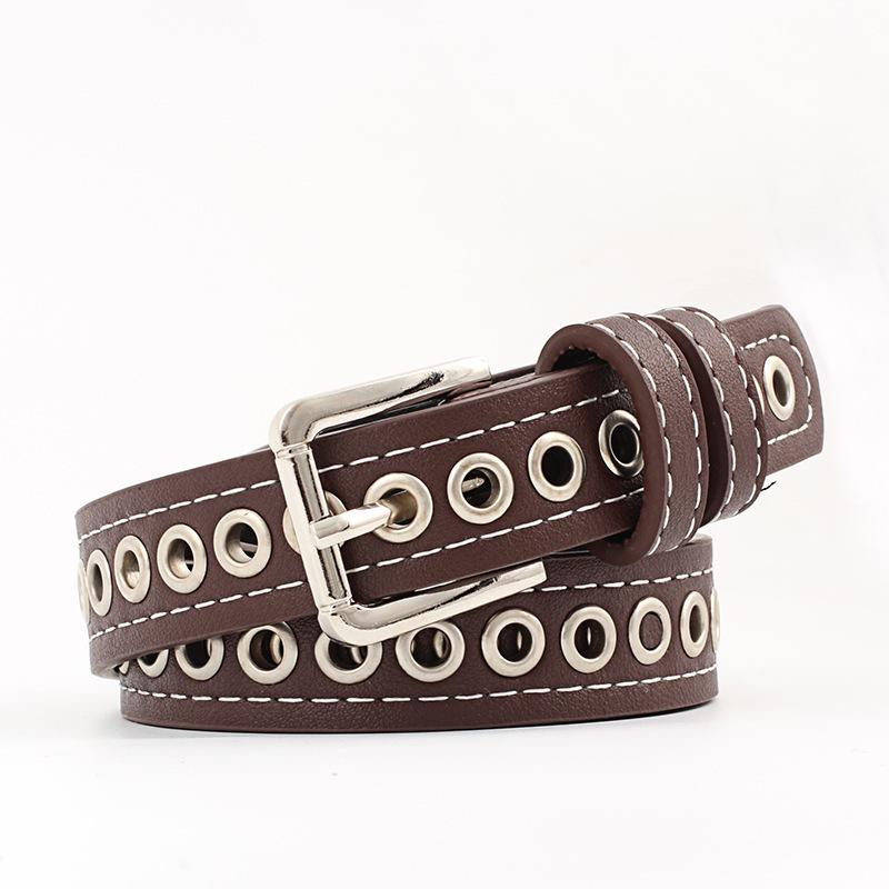 Trendy Ladies Belt Cutout Fashion Women's Belt Jeans Decorative, White