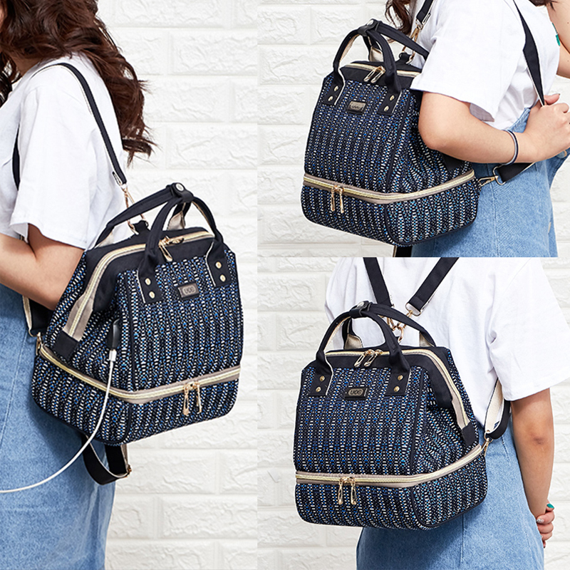 Small Mummy Maternity Baby Diaper Bag Backpack For Moms Gray Fashion Nappy Changing Bag Stroller Organizer Lunch Insulation Bags LJ200827