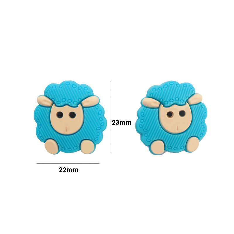 Chenkai 10PCS Silicone Sheep Beads Baby Chewing Pendant Nursing Sensory Teething Pacifier DIY Necklace Chain Nursing Accessories Y1221