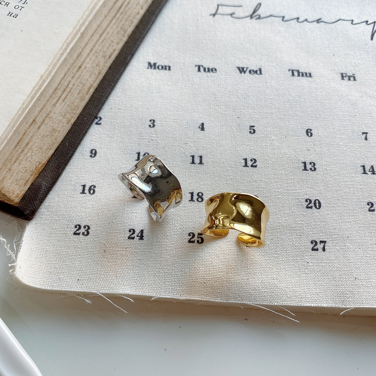 New minimalism 925 sterling silver handmade vintage jewelry American European designer irregular shape adjustable rings gold rhodium color