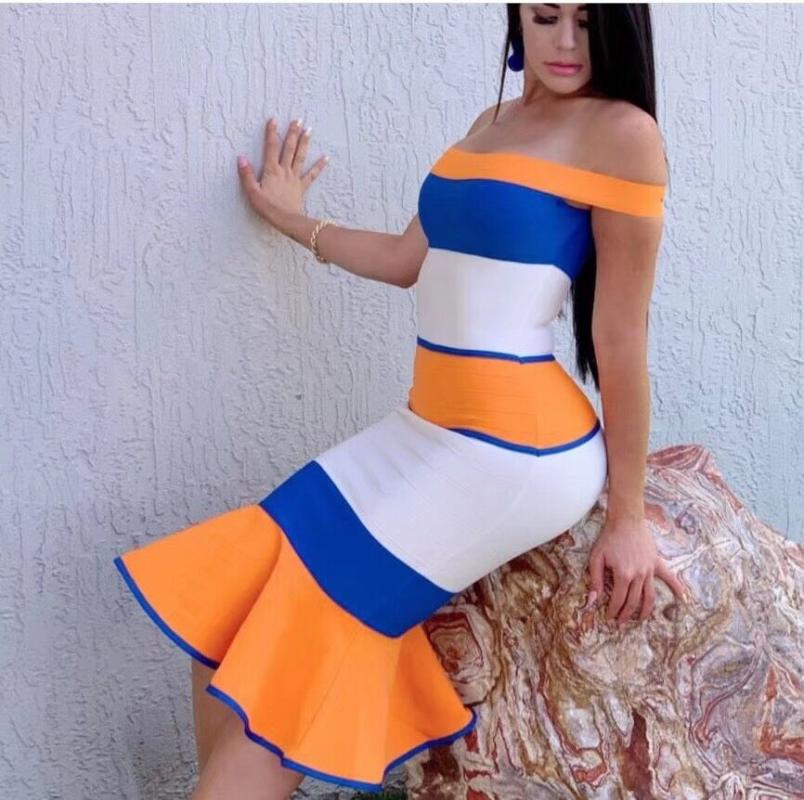 High Quality Patchwork Slash Neck Rayon Bandage Dress Evening Party Bodycon Dress, Multi
High Quality Patchwork Slash Neck Rayon Bandage Dress Evening Party Bodycon Dress, Multi