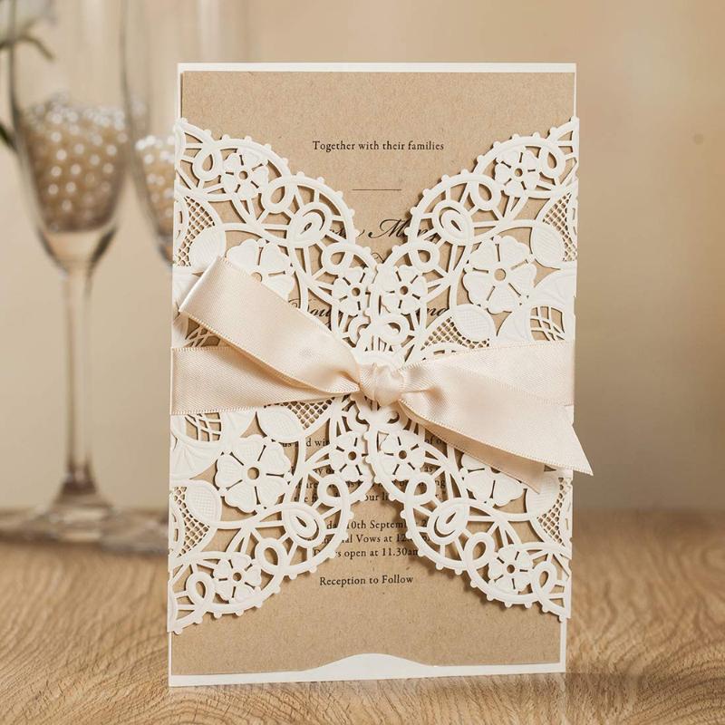 WISHMADE Laser Cut Wedding Invitations with Hollow Floral Invites Cards for Birthday Engagement Bridal Shower 50 Pieces
WISHMADE Laser Cut Wedding Invitations with Hollow Floral Invites Cards for Birthday Engagement Bridal Shower 50 Pieces