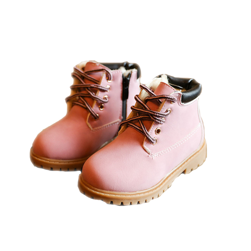 New Cute Pink Baby Girls Martin for 1-6 Years Old Children Shoes Fashion Kids Work Boots Hot 21-30 201201