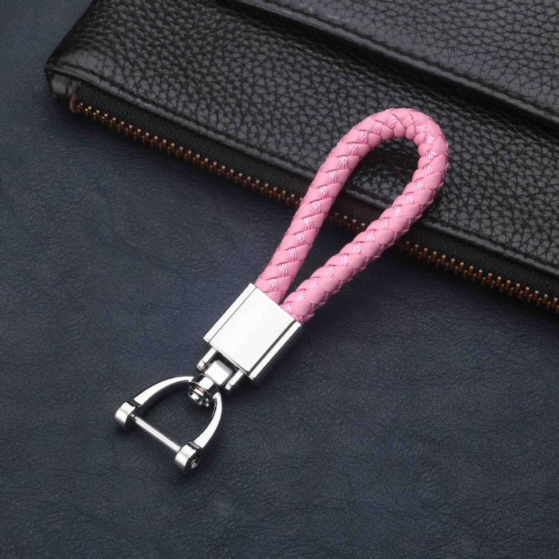 Creativity Colorful Leather Car Keychain Lost-proof Zinc Alloy Key Chain with Screwdriver