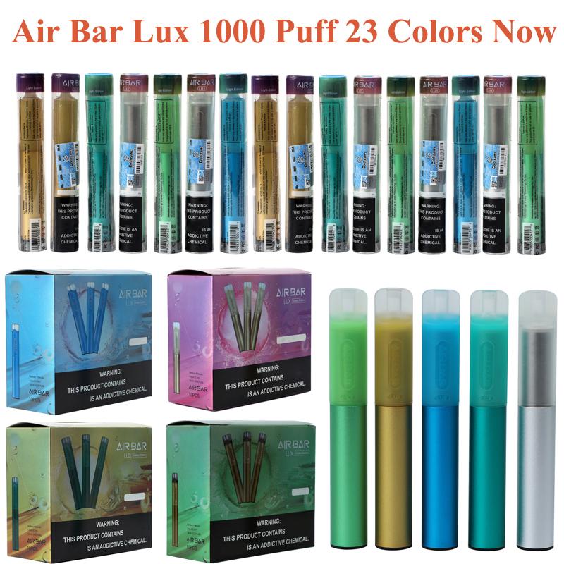 Air Bar Lux Disposable cigarettes Vape Pen 1000 Puffs 500mAh Battery 2.7ml Airbar Pods Pre-Filled Vapor Stick Device Portable Vaporizer Kit
Air Bar Lux Disposable cigarettes Vape Pen 1000 Puffs 500mAh Battery 2.7ml Airbar Pods Pre-Filled Vapor Stick Device Portable Vaporizer Kit