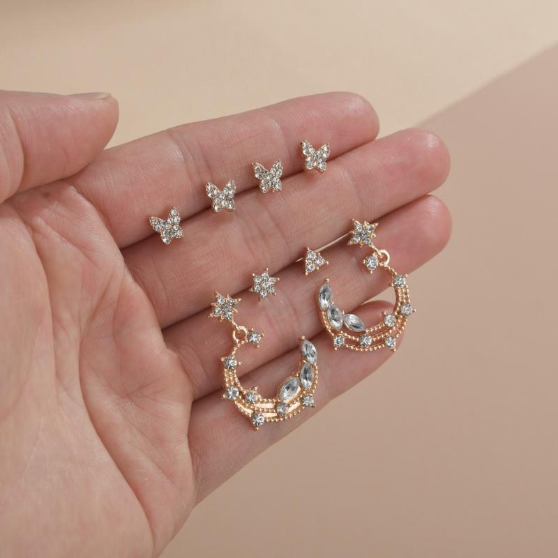 Stud 2021 8Pcs/Sets Elegant Crystal Butterfly Earcuffs Cute Female Moon And Star Small Earrings Vintage Zircon Stone Earring
Stud 2021 8Pcs/Sets Elegant Crystal Butterfly Earcuffs Cute Female Moon And Star Small Earrings Vintage Zircon Stone Earring