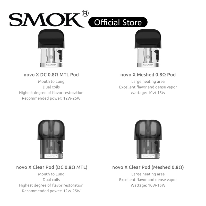 SMOK Novo X Mesh Pod 0.8ohm Meshed Coils 2ml DC MTL Pod Cartridge For Novo X Kit 100% Original от DHgate WW