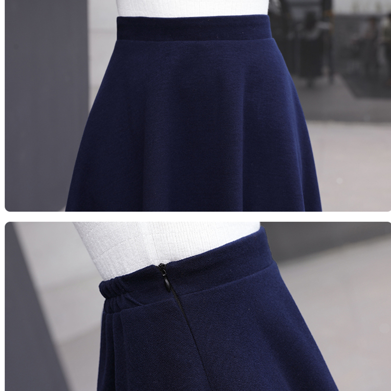 High Waist Woolen Skirts Womens Winter Fashion Streewear Wool Long Pleated Skirt With Belt Casual Ladies Saia Longa Black T200301