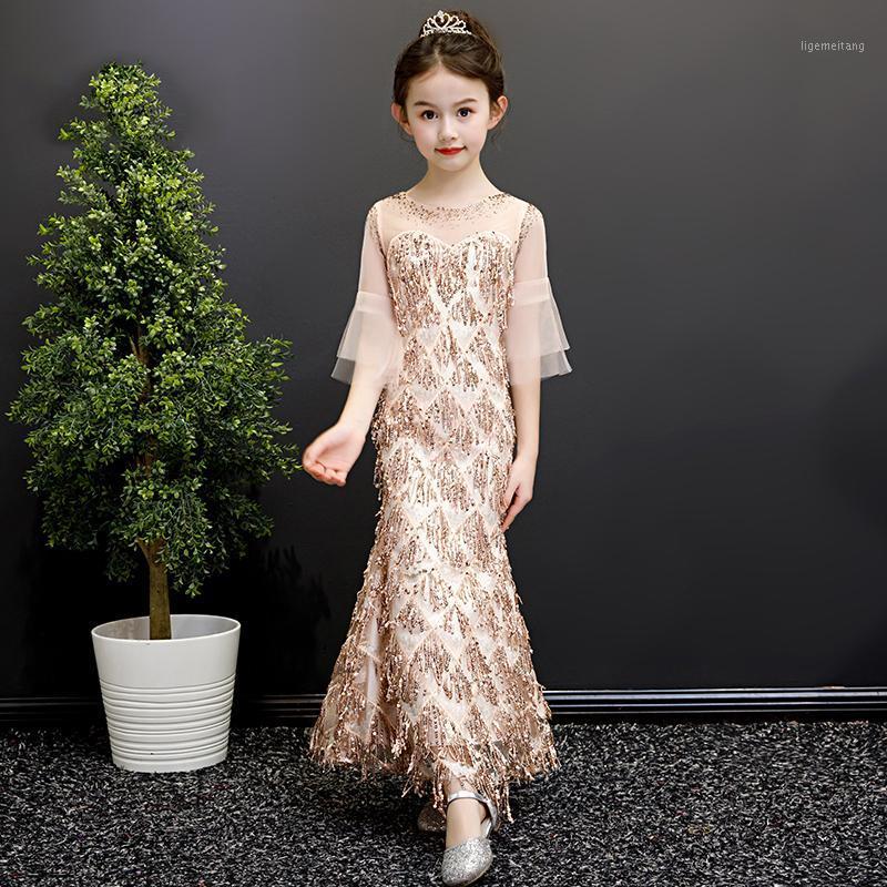 Champagne Dress Sequins Crystle O Neck Flower Girl Half Sleeves Robe For Birthday Party1 Girl's Dresses, As the photo
Champagne Dress Sequins Crystle O Neck Flower Girl Half Sleeves Robe For Birthday Party1 Girl's Dresses, As the photo
