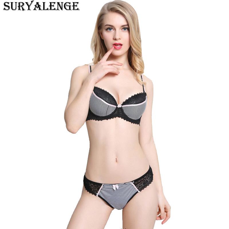 SURYALENGE Female Gathered Plastic Bra Sexy Striped Underwear Bra Set Women Fashion Embroidered Bow Lace Set, Black
SURYALENGE Female Gathered Plastic Bra Sexy Striped Underwear Bra Set Women Fashion Embroidered Bow Lace Set, Black