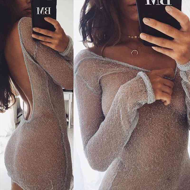 Summer Autumn Sexy Women Backless Blink See-through Mini Dress Long Sleeve Sequins Party Evening Clubwear Dresses Vestido, Black;gray
Summer Autumn Sexy Women Backless Blink See-through Mini Dress Long Sleeve Sequins Party Evening Clubwear Dresses Vestido, Black;gray