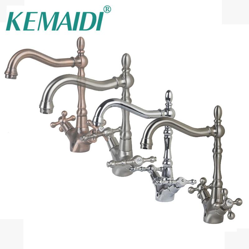 KEMAIDI Antique Brass & chrome & Brushed Nickel Bathroom Sink Mixer Basin Faucets Retro 2 handles 1 Hole Tap Deck Mounted
KEMAIDI Antique Brass & chrome & Brushed Nickel Bathroom Sink Mixer Basin Faucets Retro 2 handles 1 Hole Tap Deck Mounted