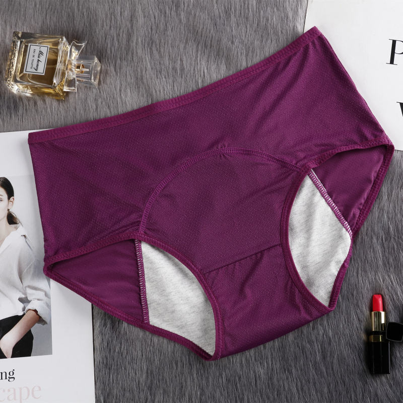 3pcs/lot L-6XL Physiological Panties Solid Color Lady Briefs Plus Size Women Menstrual Underwear Soft High Quality Underpants 30 201112