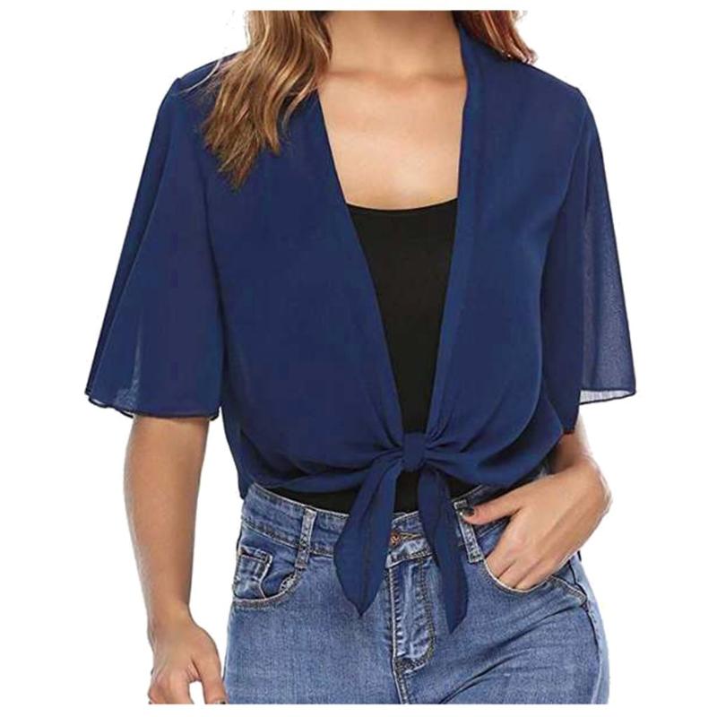 Chiffon Shirts Women 2020 Summer Half Sleeve Shawl Wraps Shirt Loose Casual Blouse Tied Waist Elegant Blouses For Women JP3, Beige
Chiffon Shirts Women 2020 Summer Half Sleeve Shawl Wraps Shirt Loose Casual Blouse Tied Waist Elegant Blouses For Women JP3, Beige