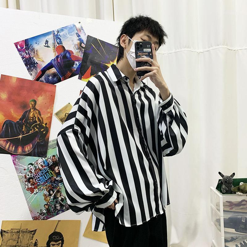 2020 Spring And Summer New Youth Popular Loose Large Size Hit Color Striped Long-sleeved Shirt Fashion Casual Shirt Black -2XL1
2020 Spring And Summer New Youth Popular Loose Large Size Hit Color Striped Long-sleeved Shirt Fashion Casual Shirt Black -2XL1