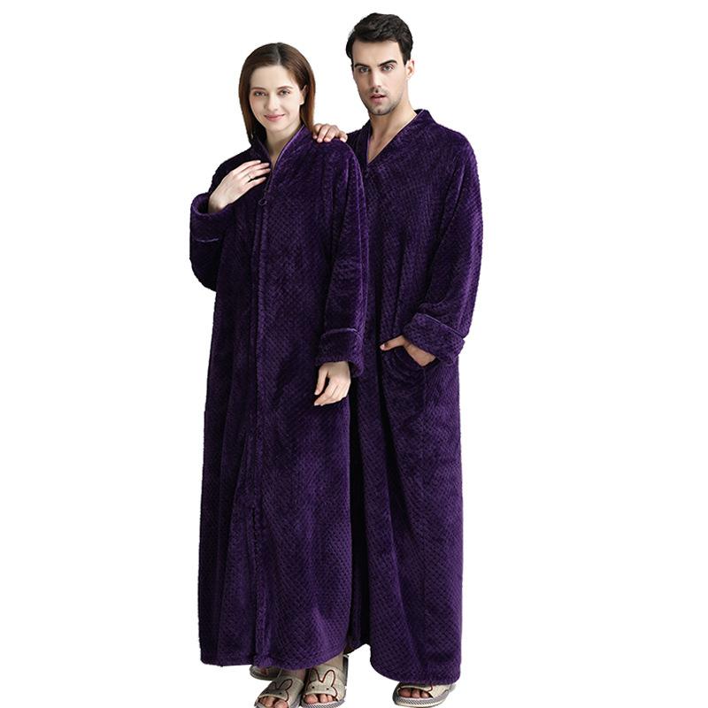 Women Winter Plus Size 40-100KG Long Warm Flannel Hooded Bathrobe Zipper Bath Robe Pregnant Night Dressing Gown Men Sleepwear, Women white
Women Winter Plus Size 40-100KG Long Warm Flannel Hooded Bathrobe Zipper Bath Robe Pregnant Night Dressing Gown Men Sleepwear, Women white