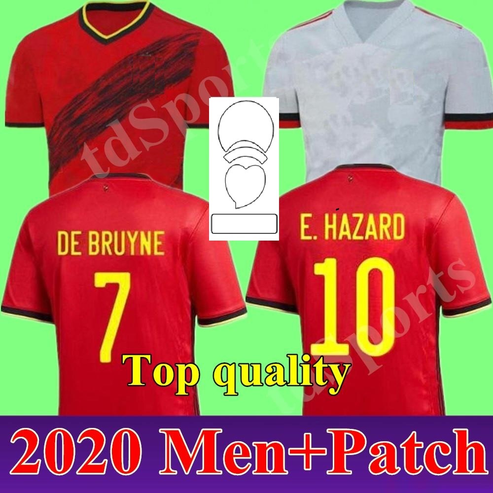 2020 Belgium DE BRUYNE E. HAZARD Mens Soccer Jerseys LUKAKU KOMPANY FELLAINI Home Away Football Shirts National Team MERTENS Uniforms
