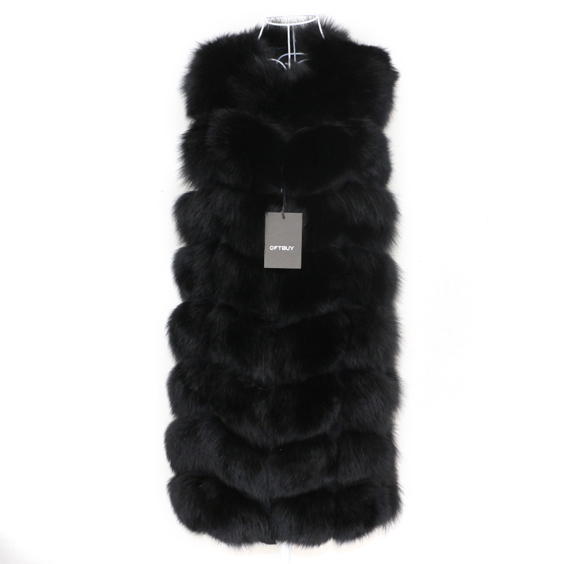 OFTBUY Spring Real Fox Fur Vest Women Sleeveless Winter Jacket Gilet Natural Fur Coat Bodywarmer Waistcoat Thick Warm Streetwear 201103