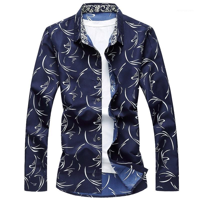 M-6xl Men's Blouse Spring 20197 Button Printed Long Sleeve Long Sleeve Shirt Size Men's Social Shirt1, Blue
M-6xl Men's Blouse Spring 20197 Button Printed Long Sleeve Long Sleeve Shirt Size Men's Social Shirt1, Blue