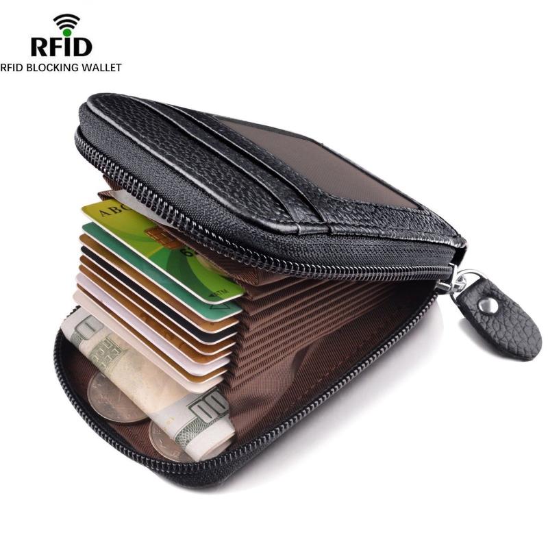 Men's Wallet Genuine Leather Holder RFID Blocking Zipper Thin Fahion New Design Card Change Storage Bags
Men's Wallet Genuine Leather Holder RFID Blocking Zipper Thin Fahion New Design Card Change Storage Bags