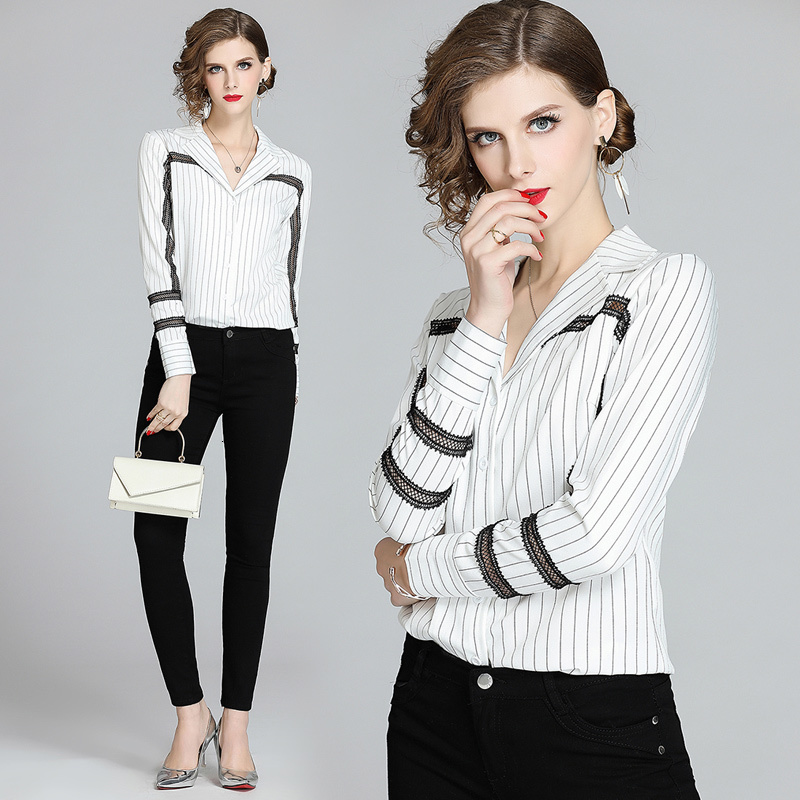2021 New Women Vintage Office Lace Pactwork Striped Hollow Out Blouse Shirt Elegant Ladies Tunic Long Sleeve Female Turn Down Collar Tops Vw, White
2021 New Women Vintage Office Lace Pactwork Striped Hollow Out Blouse Shirt Elegant Ladies Tunic Long Sleeve Female Turn Down Collar Tops Vw, White