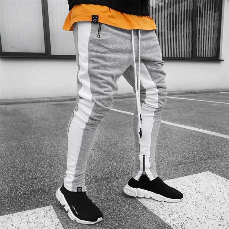 Running Pants Zipper Pocket Striped Sport Jogging Men Joggers Sports Tights Trousers Gym Training Men Clothing