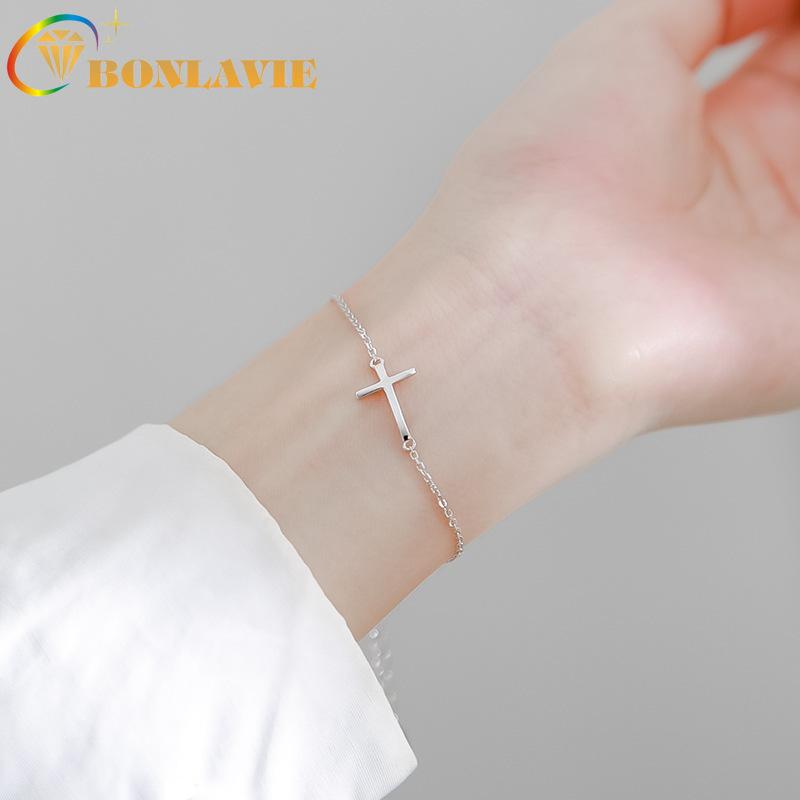 Charm Bracelets BONLAVIE Silver Color Cross Simple Slender Bracelet Adjustable Minimalist Delicate Female
Charm Bracelets BONLAVIE Silver Color Cross Simple Slender Bracelet Adjustable Minimalist Delicate Female