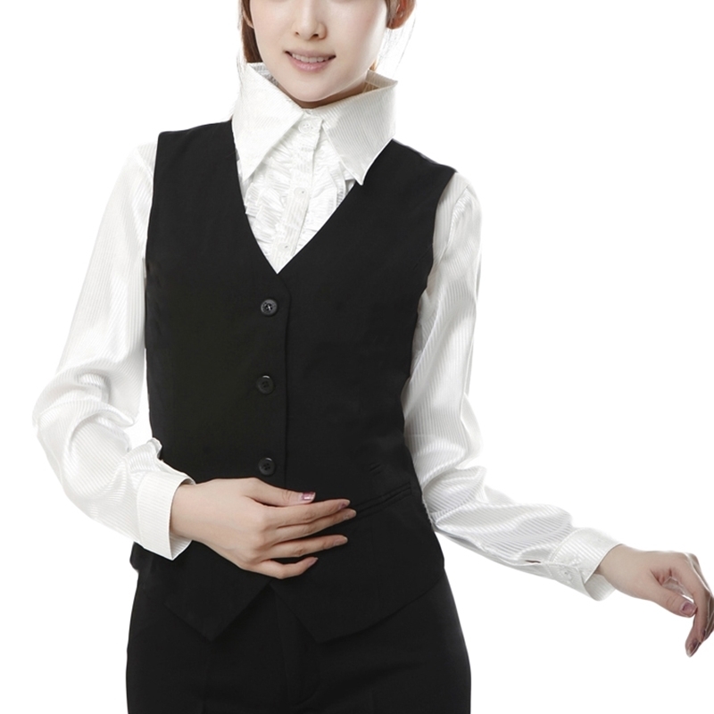 Cheap! Plus Size Red Black Women's Vest Work Wear Slim Short Veste Femme New Spring Waistcoat Office Lady Sleeveless Jacket 201031
