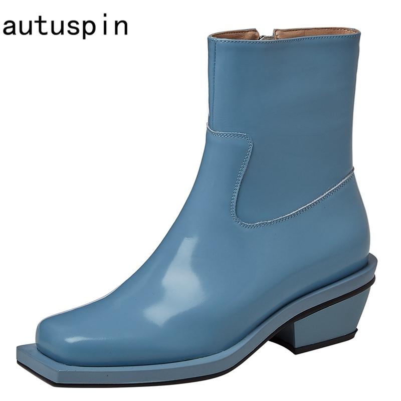 Autuspin Newest Concise Side Zipper Women Warm Boots Genuine Leather Thick Heels Pumps Ladies Casual Party Wedding Shoes Blue, Black
Autuspin Newest Concise Side Zipper Women Warm Boots Genuine Leather Thick Heels Pumps Ladies Casual Party Wedding Shoes Blue, Black
