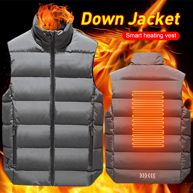 2020 New heated vest USB electric clothing men's down heating vest graphene heating down jacket for Winter outdoor sport skiiing, Gray
2020 New heated vest USB electric clothing men's down heating vest graphene heating down jacket for Winter outdoor sport skiiing, Gray