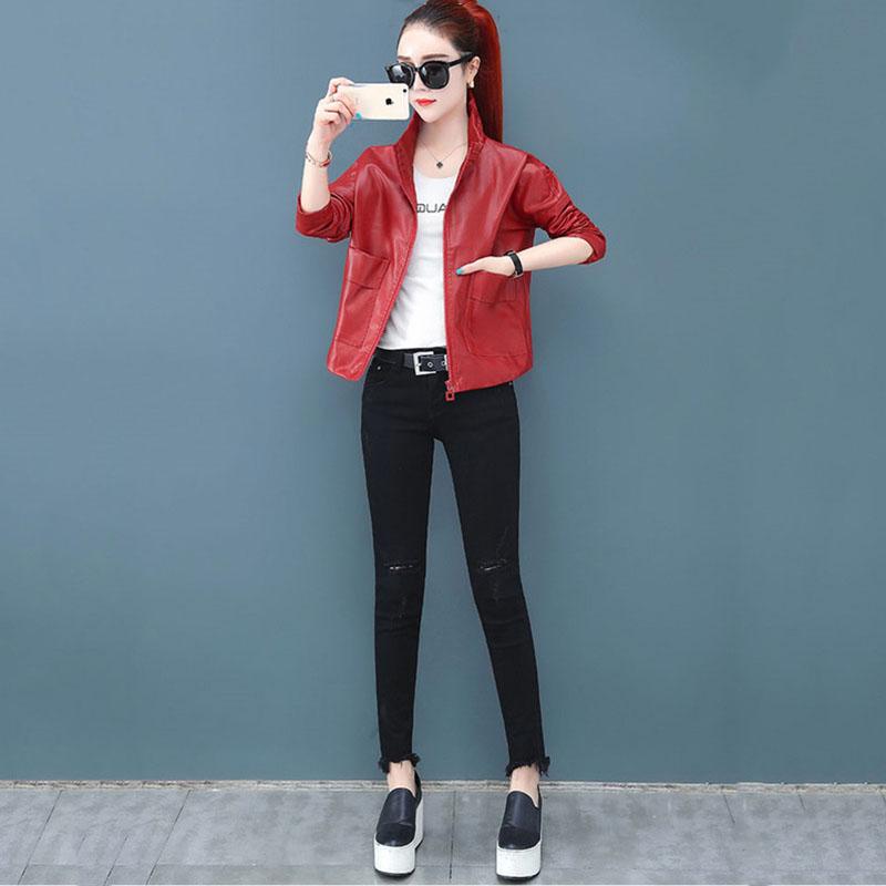 PU Leather Jacket Women Coat New 2020 Women Leather Clothing Short Slim Motorcycle Jackets Female Coats Black Spring Autumn 756, Light steel blue
PU Leather Jacket Women Coat New 2020 Women Leather Clothing Short Slim Motorcycle Jackets Female Coats Black Spring Autumn 756, Light steel blue