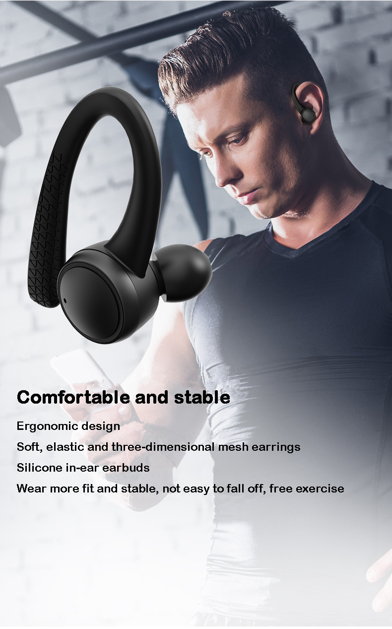 TWS Wireless Bluetooth 50 Earphone Running HiFi Stereo Headphones Sports Headset With Mic For IOS Android Headphone2375999