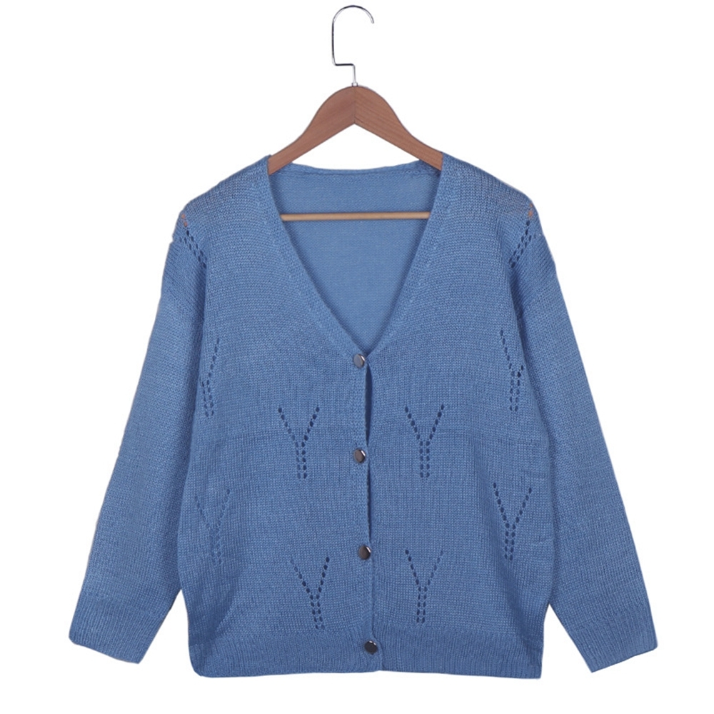 Autumn And Winter Sweater Women V-Neck Long Sleeve Sweater Jacket Casual Solid Button Cardigan Sweaters Outerwear Tops XXL 201223
