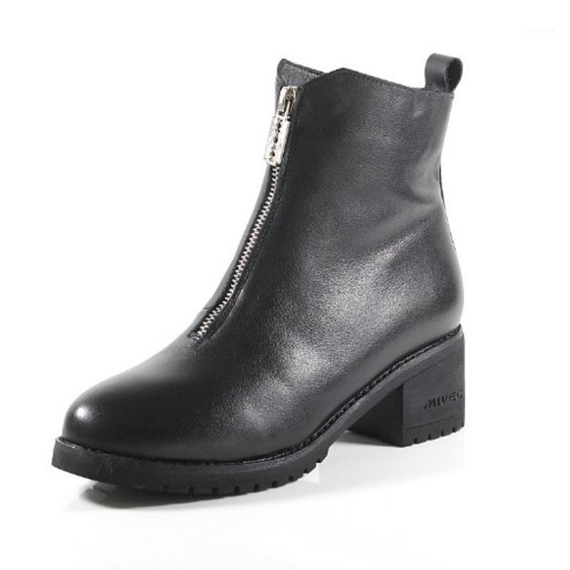 Female Genuine Cow Leather Woman Shoes Ankle Black Boots Zipper Med Heels Height Height Increasing Riding Normal Size 20201
Female Genuine Cow Leather Woman Shoes Ankle Black Boots Zipper Med Heels Height Height Increasing Riding Normal Size 20201