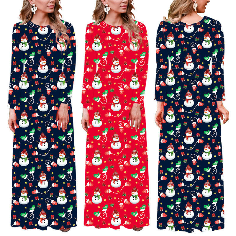 2021 Autumn and Winter Plus Size Christmas Printing Long Sleeve Female Vintage Dress Pueb, Red
2021 Autumn and Winter Plus Size Christmas Printing Long Sleeve Female Vintage Dress Pueb, Red