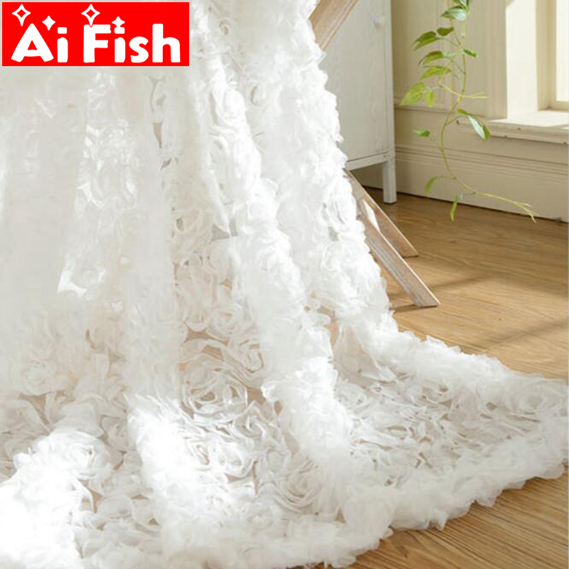 Pastoral Korean Creative White Lace Rose Curtain Voile Custom Window Screens For Marriage Living Room Bedroom -30 LJ201224, White voile
Pastoral Korean Creative White Lace Rose Curtain Voile Custom Window Screens For Marriage Living Room Bedroom -30 LJ201224, White voile
