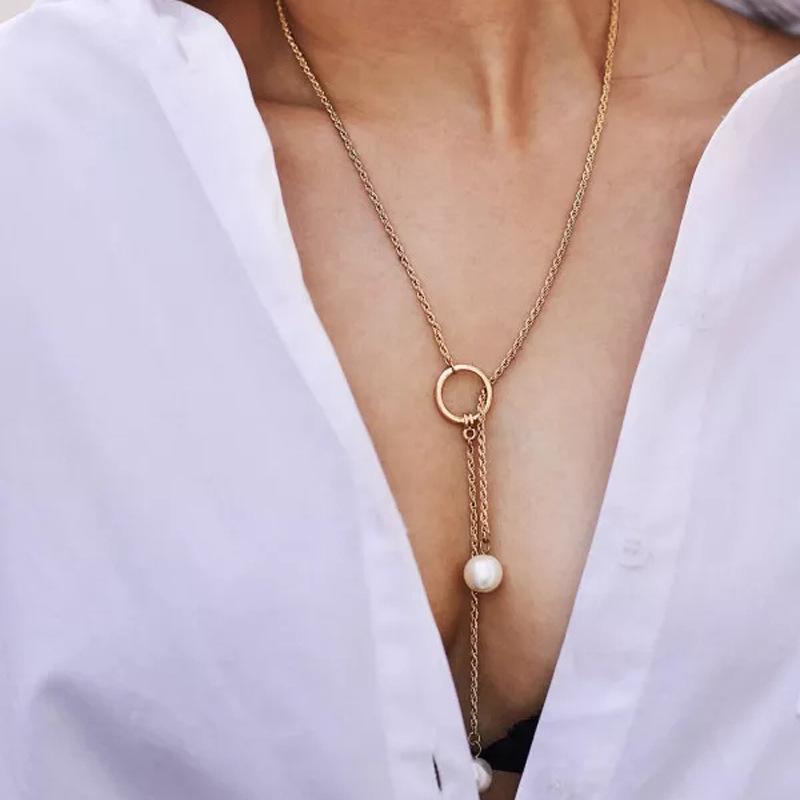 Pendant Necklaces Elegant Jewelry Wedding Big Round Pearl Necklace For Women Fashion Long Twist Chain Choker N0292
Pendant Necklaces Elegant Jewelry Wedding Big Round Pearl Necklace For Women Fashion Long Twist Chain Choker N0292