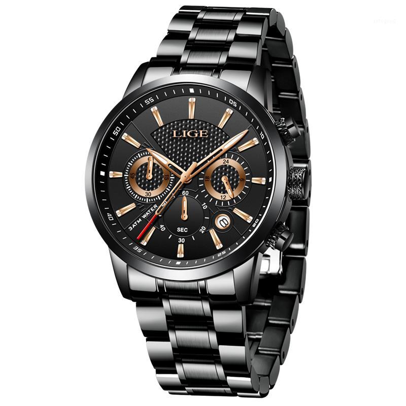 Wristwatches LIGE Men Watches Top Fashion Sport Waterproof Chronograph Male Stainless Steel Wristwatch Relogio Masculino1, Gold black l
Wristwatches LIGE Men Watches Top Fashion Sport Waterproof Chronograph Male Stainless Steel Wristwatch Relogio Masculino1, Gold black l