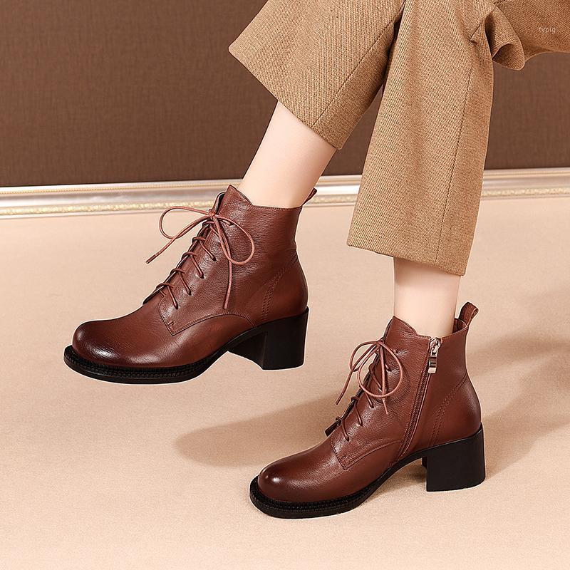 100% cow leather Women's Boots rouned Toe thick high Heels ladies ankle boots lace up Working Night Club Shoes Woman1, Black
100% cow leather Women's Boots rouned Toe thick high Heels ladies ankle boots lace up Working Night Club Shoes Woman1, Black