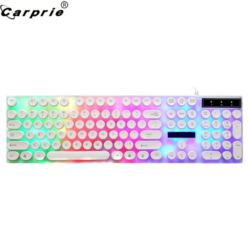 CAPRPIE Waterproof Wired Keyboard 104 Round Keys Rainbow Backlight USB Gaming Keyboards for Laptop/Desktop/Smart Tv 907
CAPRPIE Waterproof Wired Keyboard 104 Round Keys Rainbow Backlight USB Gaming Keyboards for Laptop/Desktop/Smart Tv 907