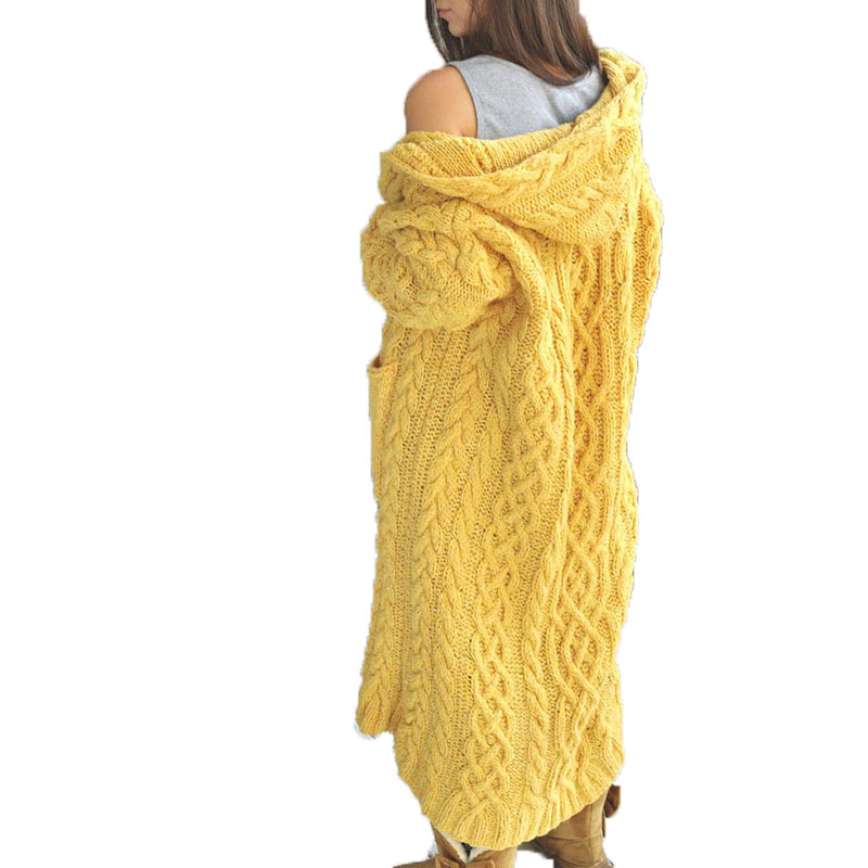 Women Cardigan Sweater Fashion Girls Hoodie Long Sweater Popular Spring Winter Thick Style Plaits Lazy Breeze Small Fresh Mature 2021 New, Yellow 
Women Cardigan Sweater Fashion Girls Hoodie Long Sweater Popular Spring Winter Thick Style Plaits Lazy Breeze Small Fresh Mature 2021 New, Yellow