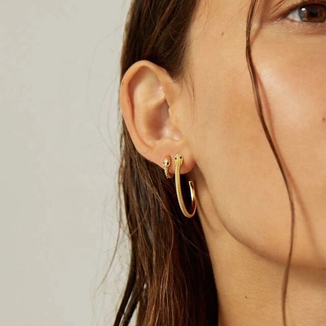 New arrival 100% 925 Sterling Silver Mini Hoops Gold Plated Cute Lovely Snake Shaped Multi Piercing Tiny Small Hoop Earring