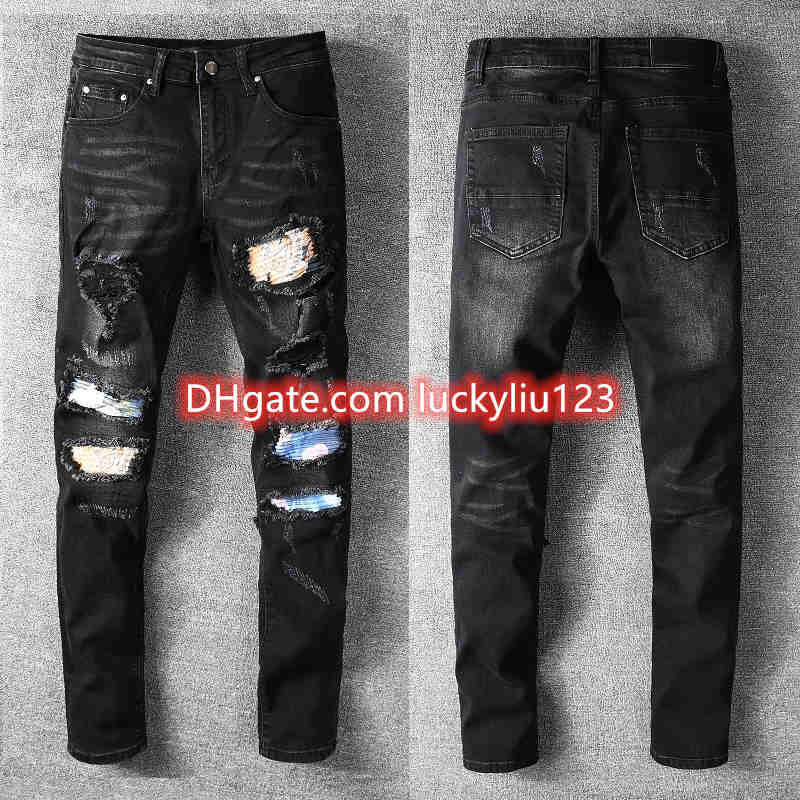 2021 New mens denim jeans black ripped pants fashion skinny broken style bike motorcycle rock revival jean Size 28-40, Blue
2021 New mens denim jeans black ripped pants fashion skinny broken style bike motorcycle rock revival jean Size 28-40, Blue