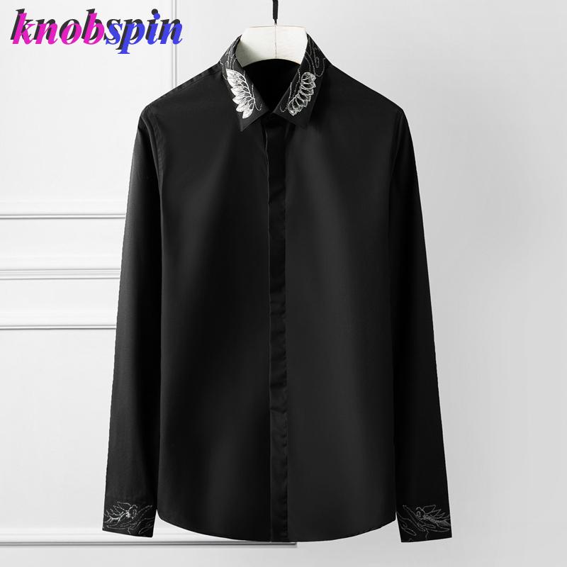 Wing Embroidery Collar Business male Dress Shirt quality Cotton Long sleeved Social Shirts for men Plus size 4XL, Black
Wing Embroidery Collar Business male Dress Shirt quality Cotton Long sleeved Social Shirts for men Plus size 4XL, Black