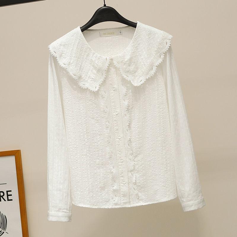 Fashion Women Blouses Cotton White Shirt Turn-down Neck Ruffle Lace Shirts Female Blouse Long Sleeve Womens Tops And Blouses D82
Fashion Women Blouses Cotton White Shirt Turn-down Neck Ruffle Lace Shirts Female Blouse Long Sleeve Womens Tops And Blouses D82