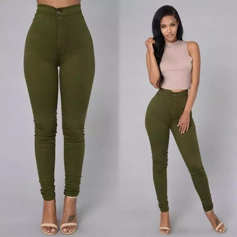 FT-0711 Fashion Pencil Jeans Candy Color Trousers Pants only Slim Women Jeans High Waist IN Stock