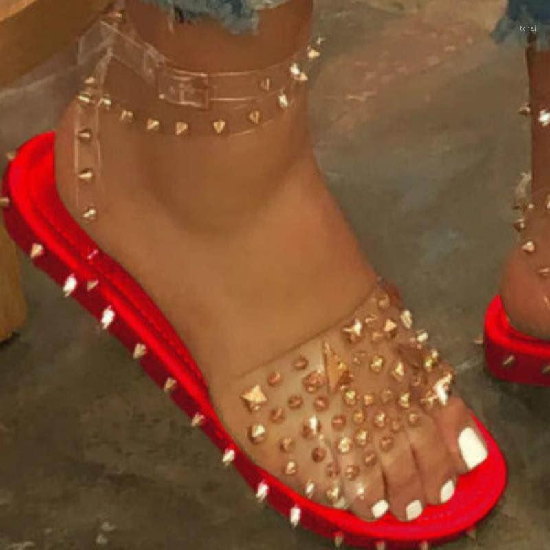 Women's Flat Sandals Transparent Buckle Beach Shoes Flat Heel Rivet Platform Peep Toe Ankle Buckle Sandals Plus Size 35-431, Gold
Women's Flat Sandals Transparent Buckle Beach Shoes Flat Heel Rivet Platform Peep Toe Ankle Buckle Sandals Plus Size 35-431, Gold