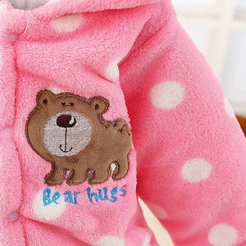 BibiCola Autumn Infant Clothing Newborn Baby Girls Warm Thick Rompers Baby Girl Jumpsuits Kids Sport Suit Baby Pajamas 201028