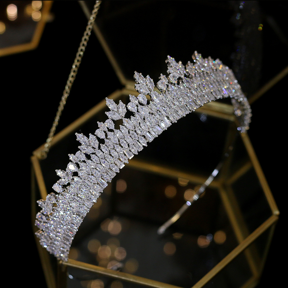 New high quality zirconia crown bridal tiara crown wedding hair accessories tiara headband crystal crown graduation jewelry Y200409
